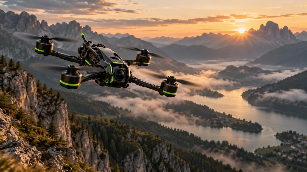 Aerial cinematography above the mountains